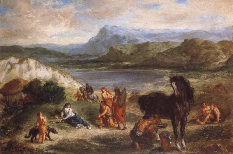 Ferdinand Victor Eugene Delacroix Ovid among the Scythians